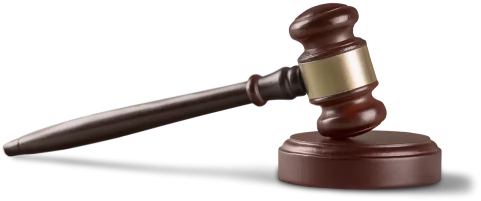 Gavel on a grey background