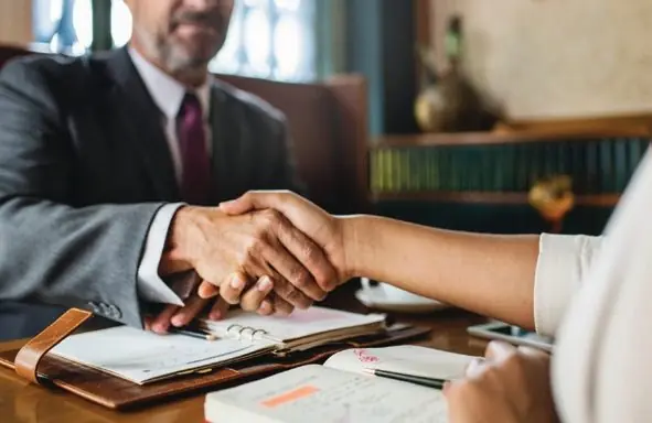 Handshake over a signed agreement